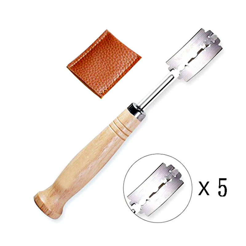 Dough Scraper Curved - Outils à pain en plastique/bois, grattoir