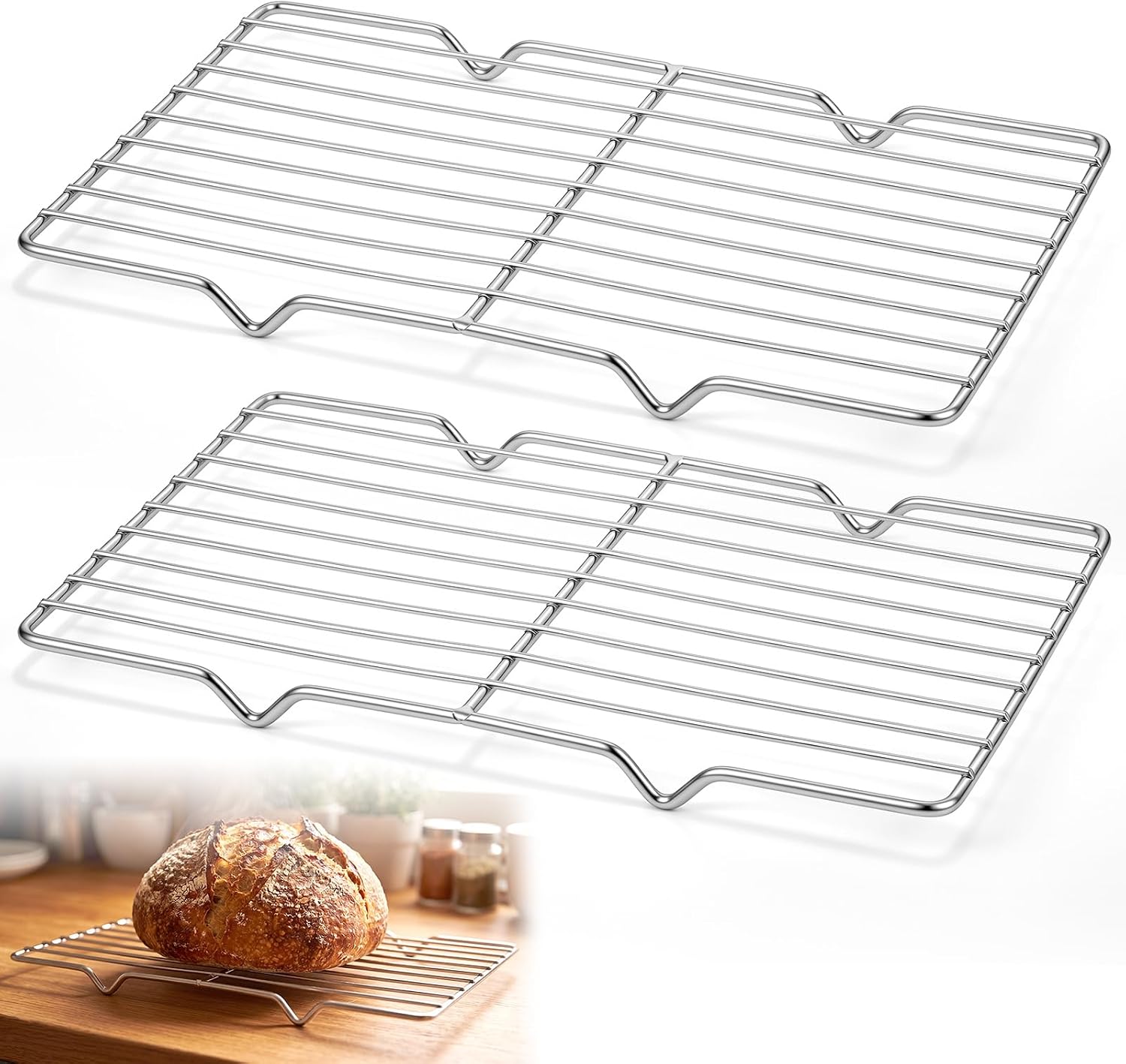Cooling Rack Wire - Lot de 2 grilles de refroidissement,