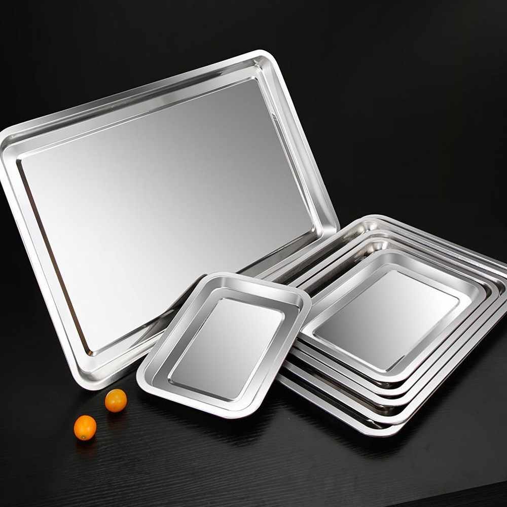 Kitchen Baking Dishes - Plateaux alimentaires rectangulaires en acier inoxydable,