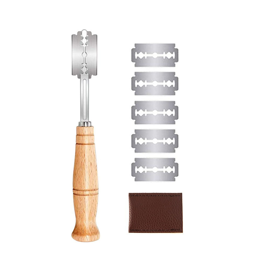 Dough Scraper Curved - Outils à pain en plastique/bois, grattoir