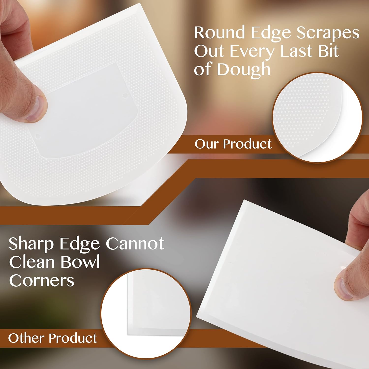 Grattoir à bol blanc Flexible, - Dough Scraper Curved avis et prix